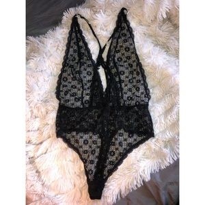 Victoria’s secrets black lace bodysuit